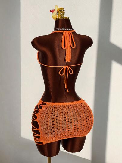 Amplova Hollow-Out Backless Knit Dress Y2k Summer Outfits For Women Spring Clothes Women Easter Dress Women Festival Outfits For Women Elegant Dresses For Party Beach Outfits For Women Wedding Guest Party Dress Elegant Dresses For Women  Casual Dresses For Women Beach Vacation Outfits For Women