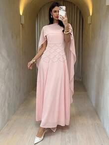 Firerie Đầm chữ A thanh lịch, lãng mạn dành cho nữ, kiểu dáng mùa xuân mới, có điểm nhấn eo. - Hồng - Xem 6