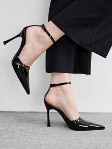 CUCCOO BIZCHIC 女士时尚优雅尖头搭扣高跟鞋 - 黑色 - 查看 3