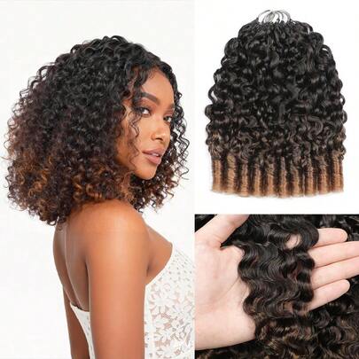 Boho Braids 100%真人发钩编发，缅甸卷曲羽毛钩编发，波西米亚风辫子，丝滑无痕隐形，适合细软发质女性，微环钩编真人发接发，奇迹结钩编真人发