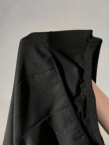 MaterniWear 孕妇纯色可调节腰带口袋阔腿宽松裤 - 黑色 - 查看 6