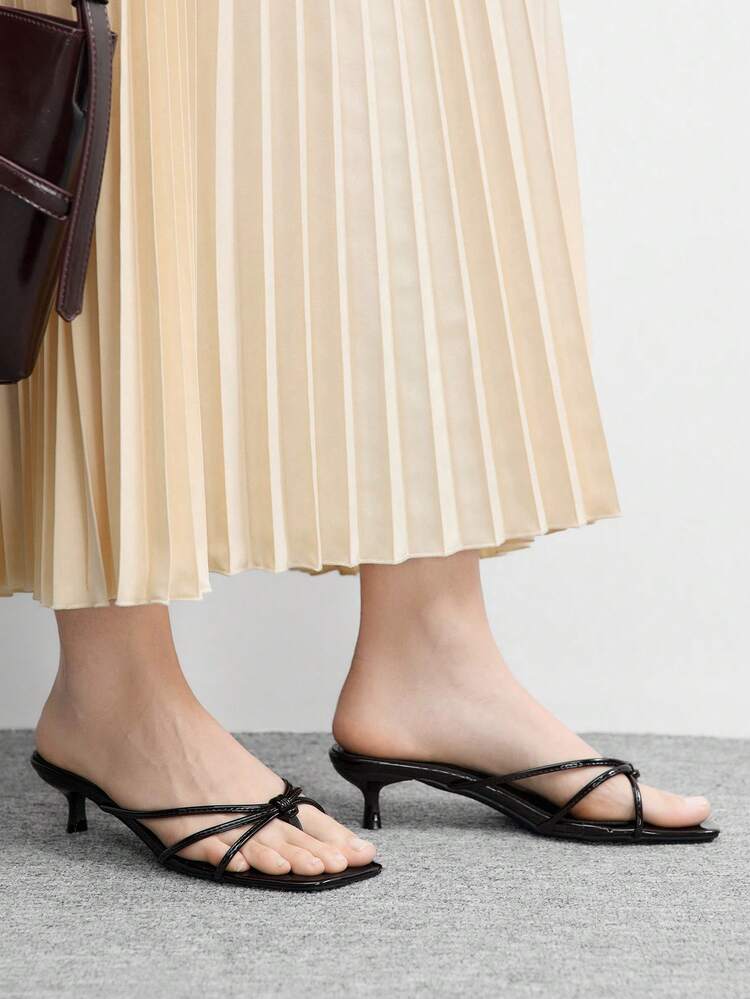 CUCCOO BIZCHIC Women Shoes Spring And Summer New Brown Thin Strip With Clip Feet Women's High-Heeled Sandals Slippers Simple Fashion And Comfort Versatile Commuter Sexy Women's Sandals Women's Shoes