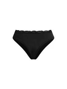 Ocili Shiny Swimwear Lace Lingerie Comfortable Women Thong - Black - View 2