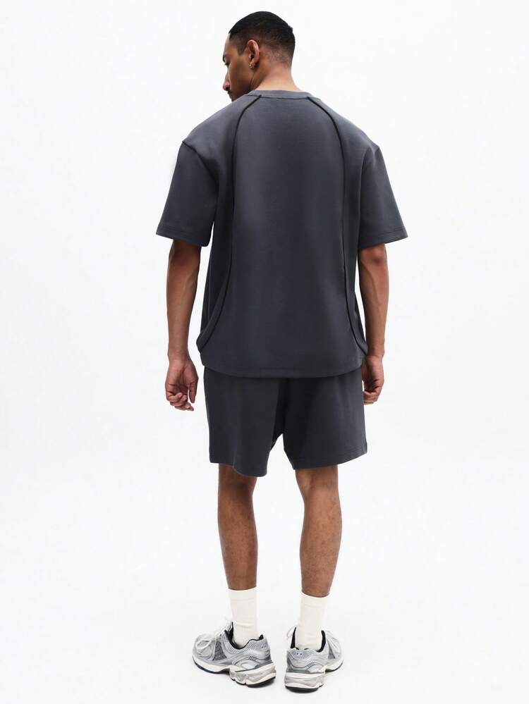 Mens Oversized Crew Neck Short Sleeve T-Shirt And Matching Shorts Co-Ord Set Casual Summer Loungewear Outfit