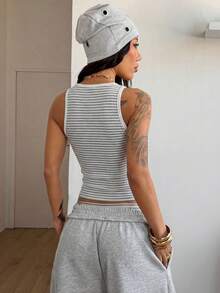 Coolane 女士四季皆宜的街头复古风背心，适合音乐会、锐舞派对、音乐节、夜店、文艺复兴集市等各种场合。 - 淺灰色 - 查看 7