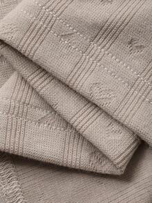 DAZY Elegant Jacquard Knit Lace Patchwork Long Dress Loungewear For Women Pajamas - Grey - View 9