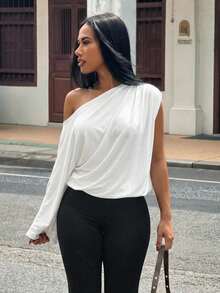 Slaydiva 旅行通勤 居家休闲 夏季假期 白色上衣 新款 早春夏季 音乐节、情人节、复活节 休闲、简约基础风、Y2K街头甜美风、畅销款、日常约会、辣妹风、性感、运动时尚风、白色上衣 - 白色 - 查看 5