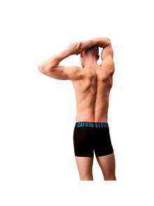 Calvin Klein 3 Pack Men's Trunks - Black Bodies W/ White/Teal Breeze/F - View 3