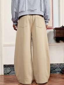 SWAVVY Pantaloni della tuta casual da uomo di colore grigio scuro, taglia standard, con tasche, gamba curva - Moka Marrone - Visualizzare 3