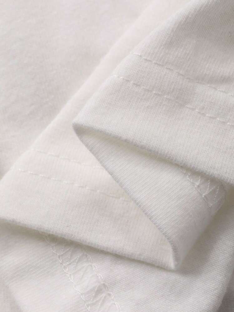 Women's Round Neck Letter & Number Print Pleated Twist Design Casual Versatile Daily Wear Short Sleeve T-Shirt Summer