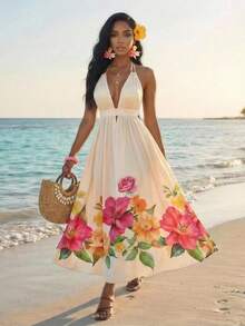 SHEIN Lady 女士度假连衣裙 - 彩色 - 查看 3