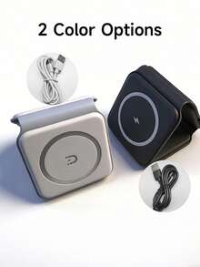 Teckwe Estación de carga inalámbrica 3 en 1 compatible con el cargador MagSafe de Apple, estación de carga inalámbrica magnética rápida para iPhone 17 Air 16 15 14 13 12 Series - Multicolor - Ver 5