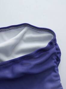 Bluhae Millennium Print Pattern Sleeveless Asymmetrical Hem Crop Top, Suitable For Summer Beach Vacation - Purple - View 5