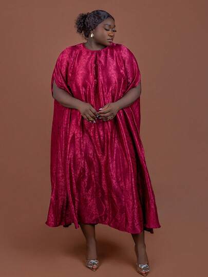 CurvyTilda 2025新款春夏优雅派对酒会演唱会/音乐节彩色编织圆领舞会礼服连体袖长袖短袖大码连衣裙秋季女装婚礼宾客礼服女