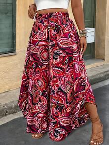 Breezaya Plus Size Women Floral Print Pants, Versatile For Commuting, Dating, Romantic, Fashionable, Casual, Vacation, Spring/Summer - Multicolor - View 1