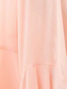 Aveloria Rosie French Fashion Vacation Minimalist Generous Old Money Versatile Loose V-Neck Gold Button Ruffle Hem Long Sleeve Top - Pink - View 7