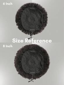 Afro Puff Drawstring Ponytail Human Hair Bun For Women Afro Kinky Curly Clip In Ponytail Extension Human Hair Pieces Short Clip In Ponytails Hair Bun Extensions Hairpieces Updo Hair With Two Clips Natural Black Color 6 8 Inch - Natural Black - View 5