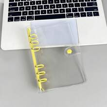 Zazumi Bộ sổ tay PVC 6 lỗ, gồm bìa trong suốt cài một nút A6, nhãn dán 3D, sổ tay trong suốt cài một nút, nhãn dán trang trí, sổ tay tự làm. - Nhiều màu - Xem 21