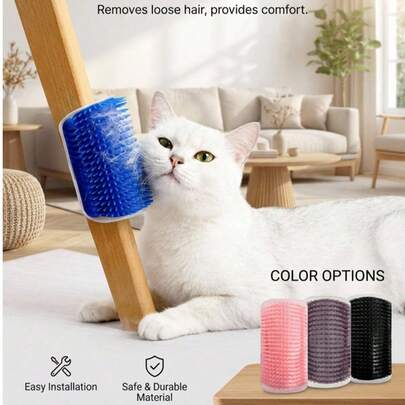 PETSIN 1个经典角落挠痒器 - 猫抓板玩具，可用于挠痒和按摩。宠物美容用品脱毛按摩梳。