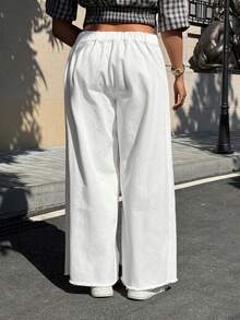 Muchica Plus Size Women Casual White Jeans Denim Pants,Summer Silky Smart Casual Everyday,100% Cotton Comfortable Chic Y2k Party Vacation Pants - White - View 2