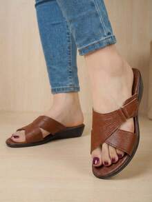 Women Slides - Brown - View 2