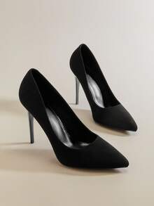 Hauture Women's Classic Pointy Toe Pump With Stiletto Heels Mother's Day Present For Christmas - Black - View 4