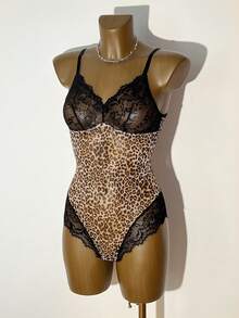 Bare Chapter Women's Lace Patchwork Leopard Print Comfortable Jumpsuit - Multicolor - View 6