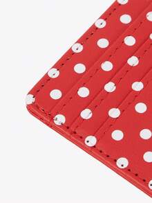 Viva Strut 1 PC Red Background White Polka Dot Multi-Card Card Clip, Retro Polka Dot Light And Thin Card Bag, Small And Large Capacity! Polka Dot Multi-Card Card Bag - Red and White - View 6