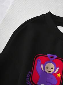 Teletubbies X SHEIN 男婴休闲宽松圆领长袖卫衣 - 白色 - 查看 6