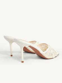 CUCCOO CHICEST Women Shoes Summer Summer Lace Rose Ornament Open-Toed Stiletto 8.5cm Solid Color Women's High Heel Sandals Elegance Daily Dating Party Wedding Shoes Summer Shoes Bride Shoes - White C - View 6