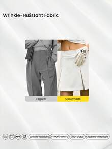 GLOWMODE 丝滑凉爽触感，UPF 50+ 防晒，吸汗速干，内置短裤，侧拉链口袋，后腰袢带，褶裥后摆设计，迷你高尔夫裙，适合高尔夫、网球、匹克球等运动，日常休闲穿着。 - 白色 - 查看 6