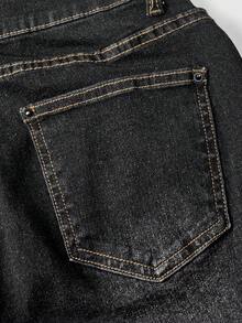 ROMWE J-Fashion Silver Spider Embroidery Retro Sexy Women's Jeans - Grey - View 4