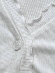 Resyla 新款针织长袖薄款披肩开衫，短款冰丝轻薄防晒女装 - 白色 - 查看 4