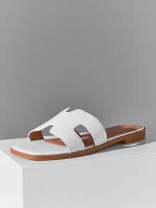 SHUZIA Women's Solid Color Open Toe Flat Sandals Summer Shoes Spring Shoes Spring Break Easter Vacation Shoes Casual Shoes Beach Shoes Mother's Day Present For Christmas Valentine's Day - White - View 7