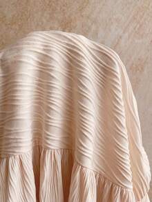 Soleia 白色露背扭结紧身迷你连衣裙，金属配饰，贝壳装饰，海滩度假风，夏季穿搭 - 杏色 - 查看 7