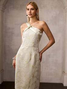 MOTF Soiréza VESTIDO ELEGANTE LARGO Y AJUSTADO DE SATÉN JACQUARD PARA MUJERES, ADECUADO PARA OCASIONES FORMALES - Multicolor - Ver 4