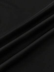 EASEVO Plus Size Men's Solid Color Round Neck Fitted Casual Rash Guard, Daily Wear & Sun Protection, Vacation, Father's Day Gifts - Black - View 7