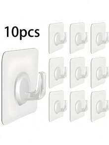 1PC Clear Organizer,Multi-Purpose Sticky Hooks For Daily UseStrong Self-Adhesive Wall Hooks For Hanging ClothesAcrylic Adhesive Hooks, Towels, Keys - transparent - View 10