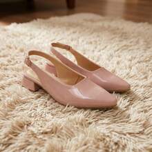 Balerinas de tacon ancho casuales basicas flats - Champán - Ver 3