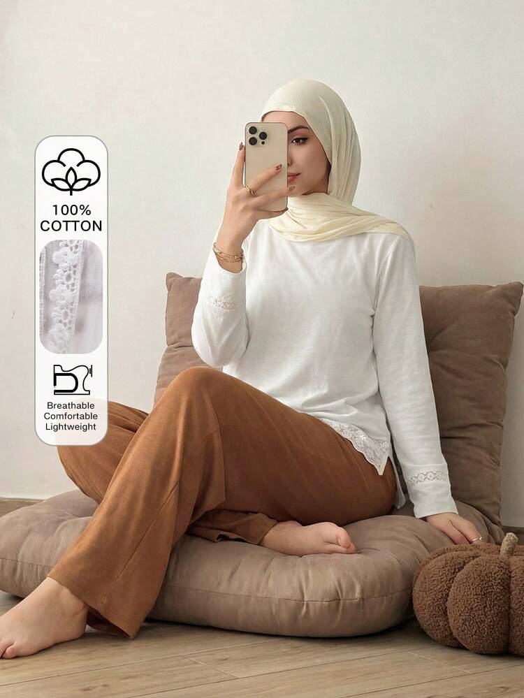Lace Patchwork Women Pajama Set