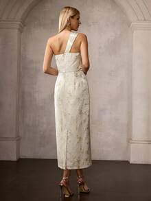 MOTF Soiréza VESTIDO ELEGANTE LARGO Y AJUSTADO DE SATÉN JACQUARD PARA MUJERES, ADECUADO PARA OCASIONES FORMALES - Multicolor - Ver 3