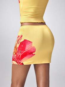 plantica Casual Sexy Urban Chic Minimalist Y2K Subculture Fashion Women's Printed Rhinestone Bodycon Mini Skirt, Suitable For Outings, Music Festivals, Daily, Vacation, Dates, Parties, New Year, Valentine's Day, Spring/Summer - Multicolor - View 2