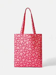 HELLO KITTY AND FRIENDS | SHEIN A Fashionable Cartoon Cute Embroidered Canvas Bag - Màu Hồng Tươi - Xem 4