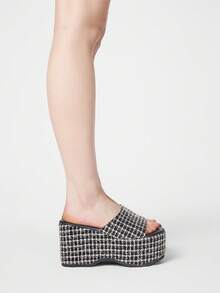 Sugerpunk Women Platforms & Wedge Sandals - Black plaid hair - View 4