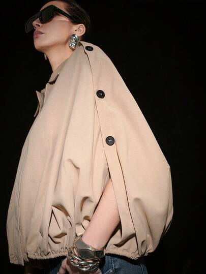 Lumivelle 女士纯色翻领休闲百搭日常长袖外套