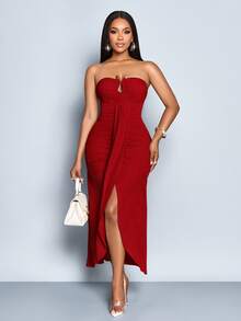 Women Midi Dresses - 紅色的 - 查看 6
