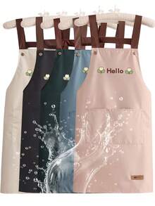 1 Buah Celemek Barista Tahan Air Dua Sisi Motif Beruang NICE Warna Polos, Celemek Dapur Serbaguna untuk Rumah, BBQ Luar Ruangan, Katering, Seni, Melukis, Salon, dan Pakaian Kerja Seragam Bengkel - HALO - View 3
