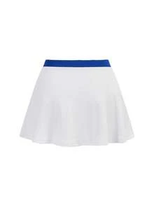 Cheerettes Women's Casual Pleated Patchwork Top And Mini Skirt Sports Set - أبيض - مشاهدة 10