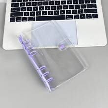 Zazumi Bộ sổ tay PVC 6 lỗ, gồm bìa trong suốt cài một nút A6, nhãn dán 3D, sổ tay trong suốt cài một nút, nhãn dán trang trí, sổ tay tự làm. - Nhiều màu - Xem 14