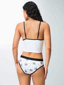 Rick and Morty X SHEIN Women's Cartoon Print Camisole & Panty Set - White - View 2